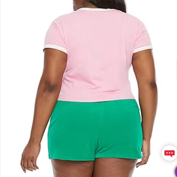 JUICY BY JUICY COUTURE RINGER WOMEN'S PLUS CREW NECK SHORT SLEEVE T-SHIRT, 2X 3X - Picture 2 of 3